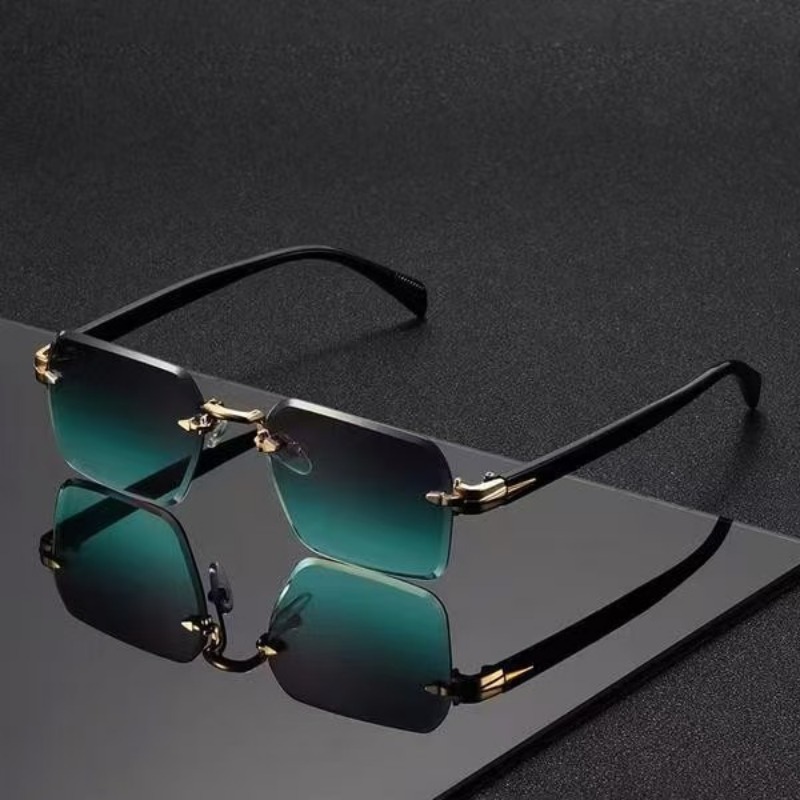 Rimless Sunglasses Rectangle F - Sunglasses Uv400 ulasan dan harga