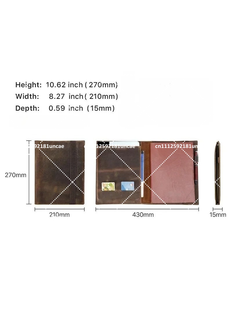 B5 Retro Leather Document Fold - Leather Briefcase ulasan dan harga