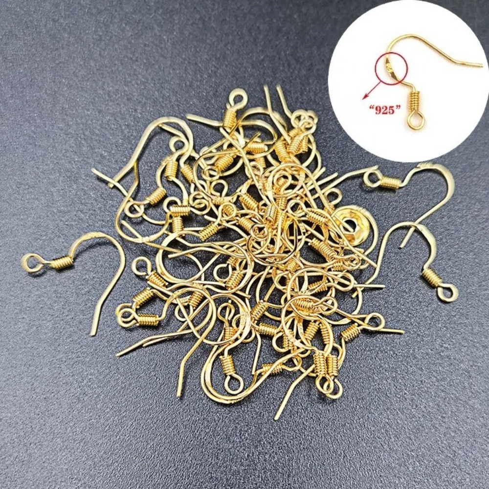 Gold Plated Earring Hooks 100P - Gold Plated Jewelry ulasan dan harga