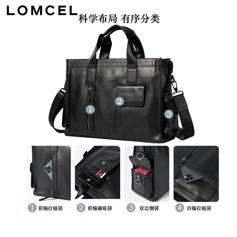 LOMCEL P116 fashionable handba - Leather Briefcase ulasan dan harga